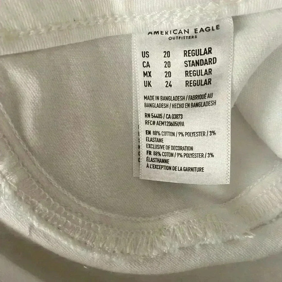 🆕 AEO Plus-size Hi-Rise White Jegging Jeans 20 🆕 - Picture 12 of 14